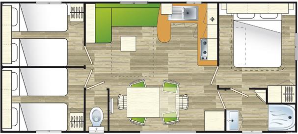 Location mobil home 6 personnes au Camping de la Forêt de Jumièges