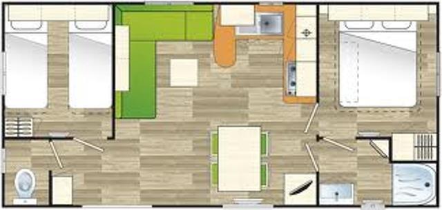 Location mobil home 5 personnes au Camping de la forêt de Jumièges